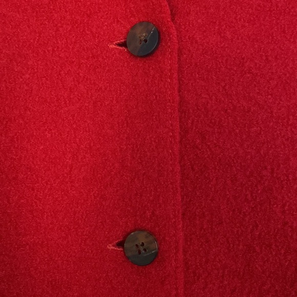 Valentine Red Lands End Wool Jacket - Picture 3 of 6